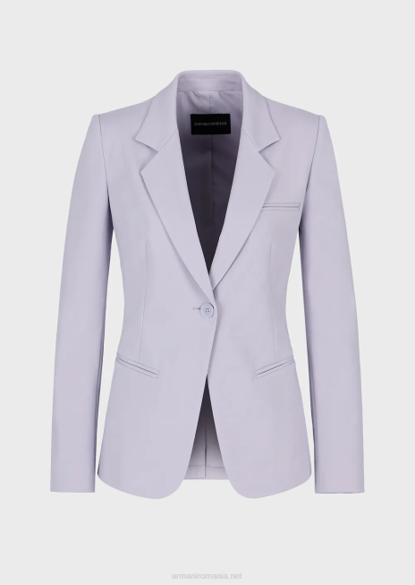 femei R802G32 jachetă cu un singur piept din bumbac stretch couture Armani