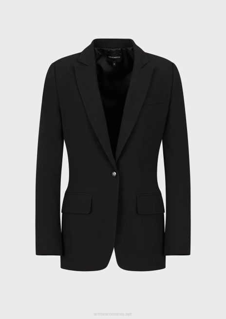 femei R802G33 jachetă cu un singur piept din viscoză elastică Armani negru