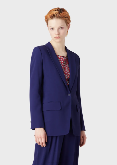 femei R802G34 jachetă cu un singur piept din viscoză elastică Armani Violet