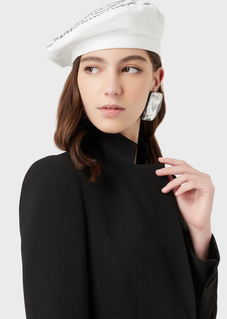 femei R802G41 geacă din crepon din cady cu revere Armani negru