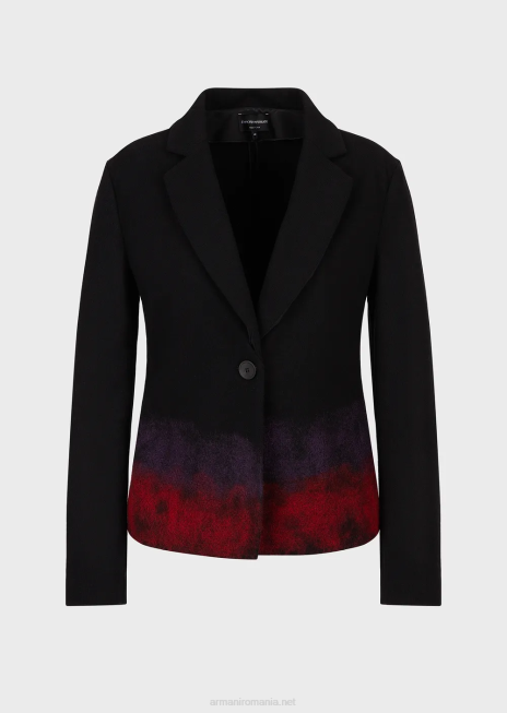 femei R802G42 jachetă cu un singur piept din jerseu din amestec de lână Armani