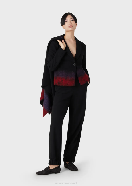 femei R802G42 jachetă cu un singur piept din jerseu din amestec de lână Armani