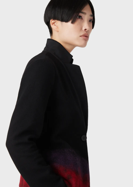 femei R802G42 jachetă cu un singur piept din jerseu din amestec de lână Armani