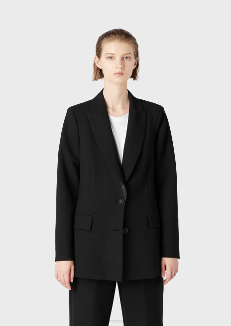 femei R802G43 blazer din cady elastic reciclat travel essentials Armani negru