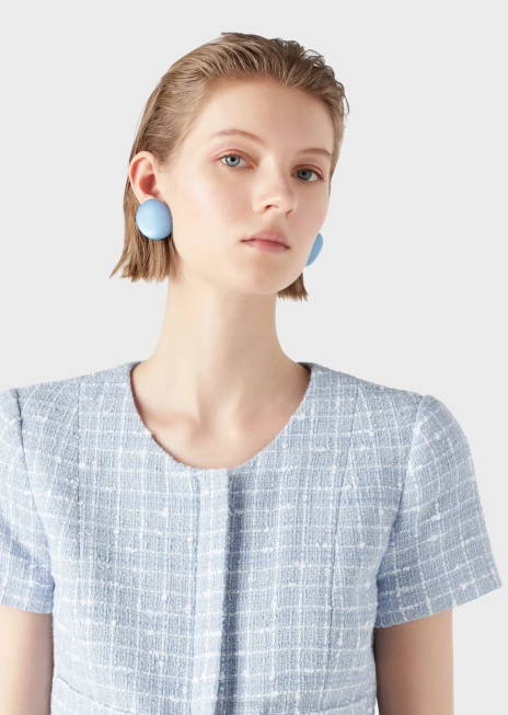 femei R802G46 geacă cu mâneci scurte din lurex-tweed Armani