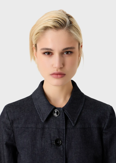 femei R802G49 jachetă din denim mercerizată clătită Armani denim