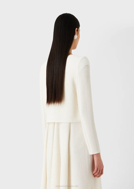 femei R802G54 bolero cu fermoar din jerseu bară Armani alb