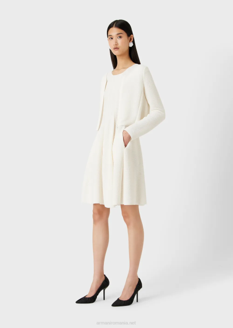 femei R802G54 bolero cu fermoar din jerseu bară Armani alb