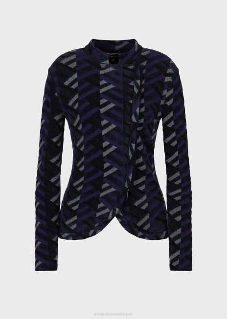 femei R802G56 Cardigan cu tiv lalele din tricot jacquard Armani model