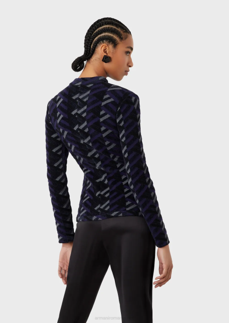 femei R802G56 Cardigan cu tiv lalele din tricot jacquard Armani model