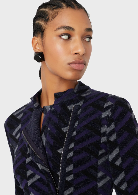 femei R802G56 Cardigan cu tiv lalele din tricot jacquard Armani model