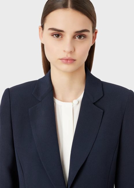 femei R802G63 geacă froisse din viscoză cu revere cu fante Armani