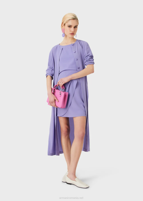 femei R802G343 top evazat cu panouri din spate din material granit Armani Violet