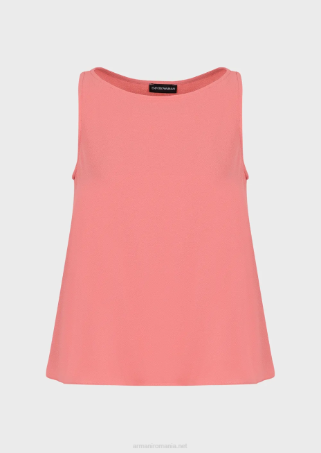 femei R802G345 top evazat cu panouri din spate din material granit Armani roz