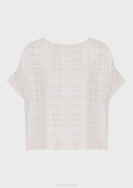 femei R802G350 top din viscoza cu nasturi la spate Armani grigio acqua