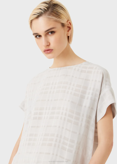 femei R802G350 top din viscoza cu nasturi la spate Armani grigio acqua