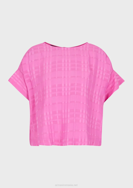 femei R802G351 top din viscoza cu nasturi la spate Armani fucsie