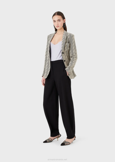 femei R802G356 Top din jerseu de vascoza cu fundita supradimensionata Armani lilla