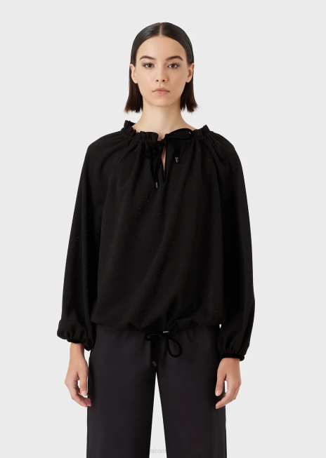 femei R802G362 pulover din lurex cu cordon Armani negru