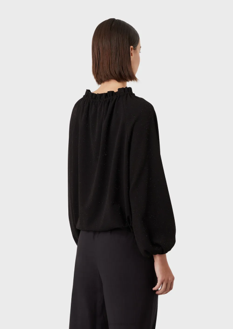 femei R802G362 pulover din lurex cu cordon Armani negru