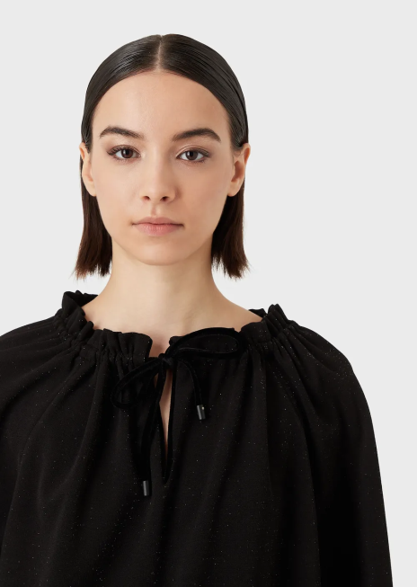 femei R802G362 pulover din lurex cu cordon Armani negru