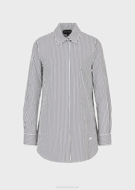 femei R802G368 cămașă supradimensionată din poplin cu deschidere Armani model