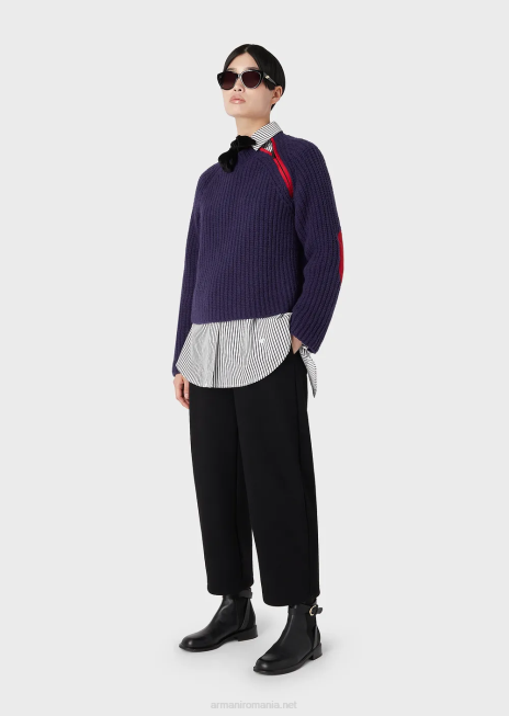 femei R802G368 cămașă supradimensionată din poplin cu deschidere Armani model