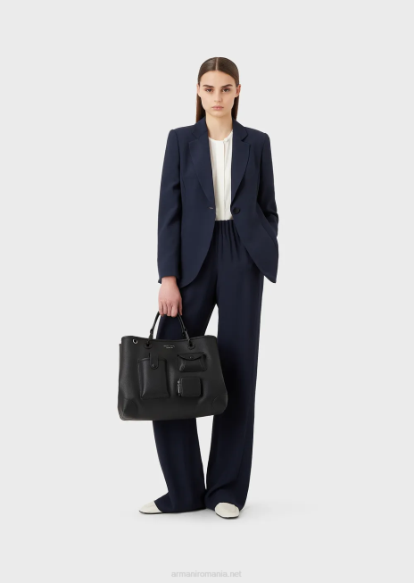 femei R802G371 top fără mâneci crepe-de-chine de mătase pură Armani alb