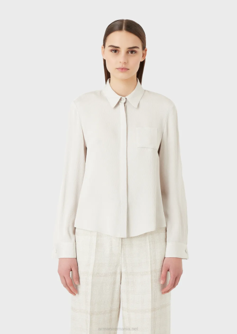 femei R802G373 cămașă froisse jacquard cupro amestec Armani gri deschis