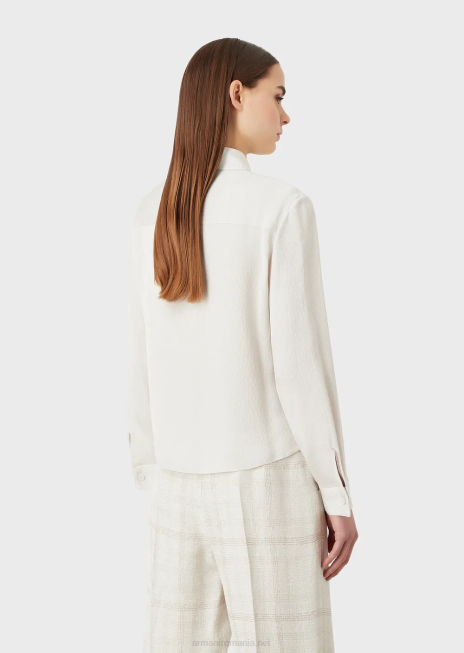 femei R802G373 cămașă froisse jacquard cupro amestec Armani gri deschis