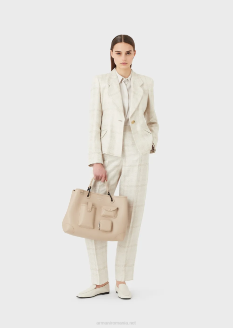 femei R802G373 cămașă froisse jacquard cupro amestec Armani gri deschis