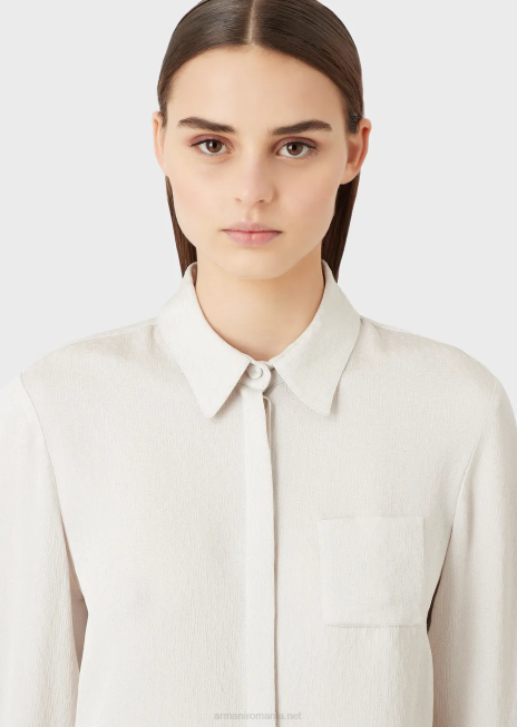 femei R802G373 cămașă froisse jacquard cupro amestec Armani gri deschis