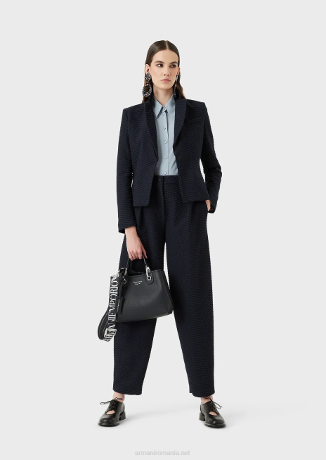 femei R802G374 cămașă din crepe-de-chine de mătase pură Armani azur