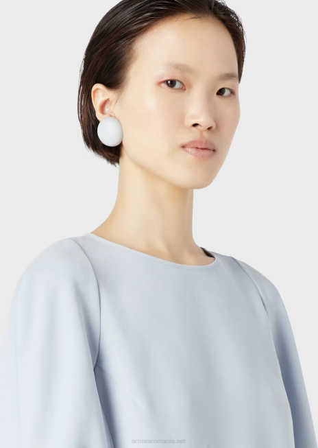 femei R802G385 bluză cu mâneci pelerina din cady tehnic Armani azur