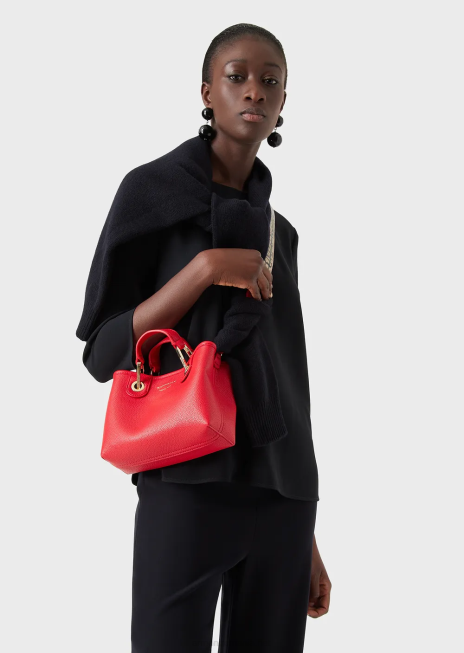 femei R802G388 bluza envers-satin cu maneci 3/4 Armani albastru marin