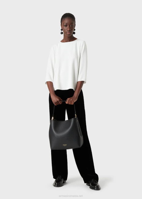 femei R802G389 bluza envers-satin cu maneci 3/4 Armani alb