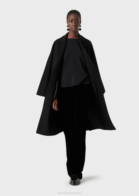 femei R802G390 bluza envers-satin cu maneci 3/4 Armani negru