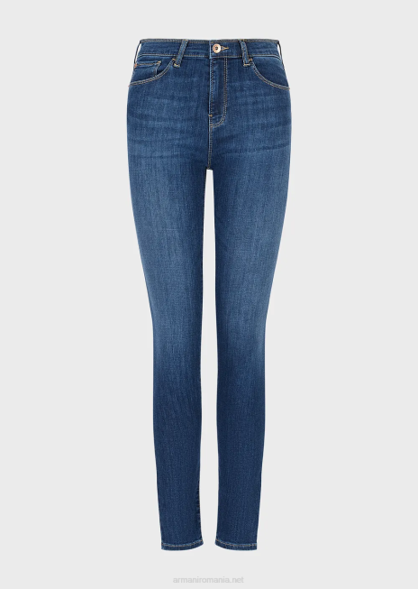 femei R802G2750 Blugi j20 super skinny, cu talie înaltă, din denim tencel elastic Armani albastru inchis