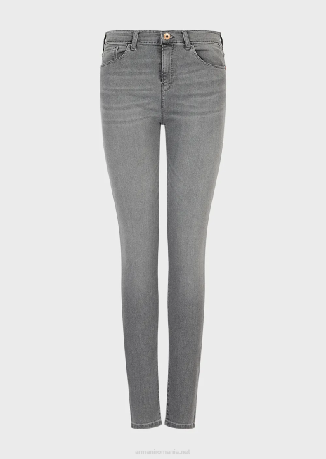 femei R802G2751 Blugi j20 super skinny, cu talie înaltă, din denim tencel elastic Armani gri