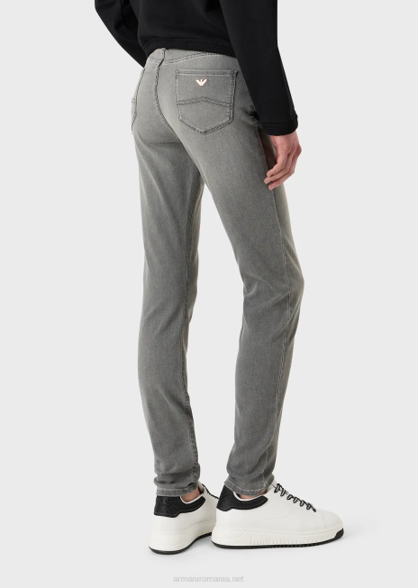 femei R802G2751 Blugi j20 super skinny, cu talie înaltă, din denim tencel elastic Armani gri