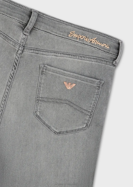 femei R802G2751 Blugi j20 super skinny, cu talie înaltă, din denim tencel elastic Armani gri