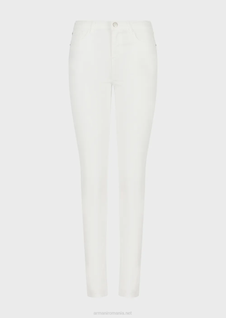 femei R802G2753 Blugi super skinny j20 cu talie înaltă, din denim confort, vopsit în minerale Armani alb