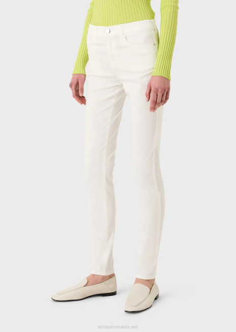 femei R802G2753 Blugi super skinny j20 cu talie înaltă, din denim confort, vopsit în minerale Armani alb