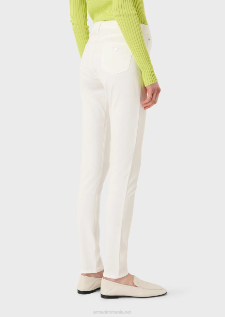 femei R802G2753 Blugi super skinny j20 cu talie înaltă, din denim confort, vopsit în minerale Armani alb