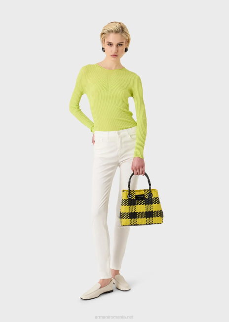 femei R802G2753 Blugi super skinny j20 cu talie înaltă, din denim confort, vopsit în minerale Armani alb