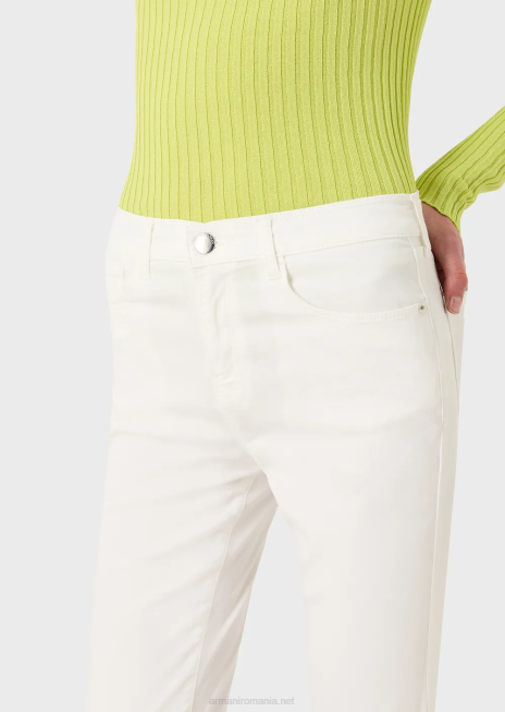 femei R802G2753 Blugi super skinny j20 cu talie înaltă, din denim confort, vopsit în minerale Armani alb