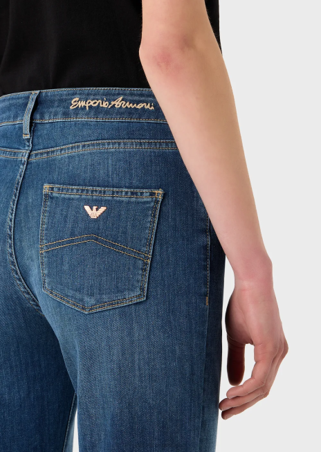 femei R802G2755 Blugi skinny j18 cu talie înaltă, din denim tencel elastic Armani albastru inchis