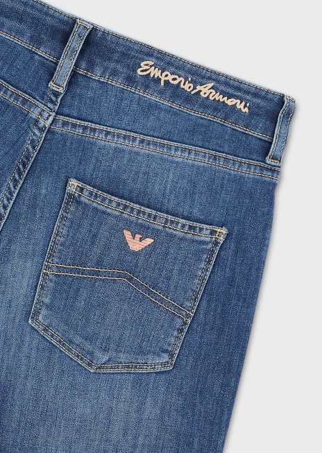 femei R802G2755 Blugi skinny j18 cu talie înaltă, din denim tencel elastic Armani albastru inchis