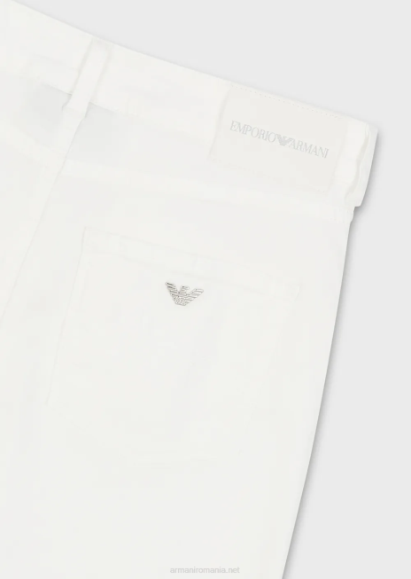 femei R802G2757 Pantaloni skinny j18 cu talie înaltă, din denim confort, vopsit în minerale Armani alb