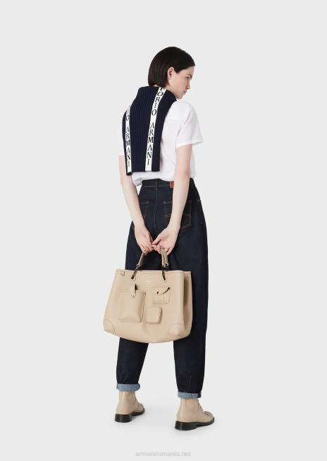 femei R802G2759 Blugi j97 cu pliuri godet din denim moale confortabil Armani albastru inchis